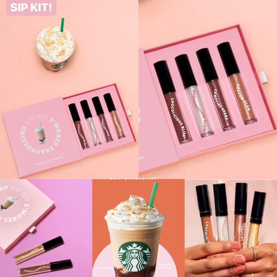 星巴克跨界，推出S'mores Sip Kit唇彩系列